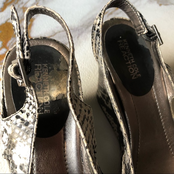 Kenneth Cole Ultra Light Snakeskin Open-Toe Wedge - Picture 9 of 9